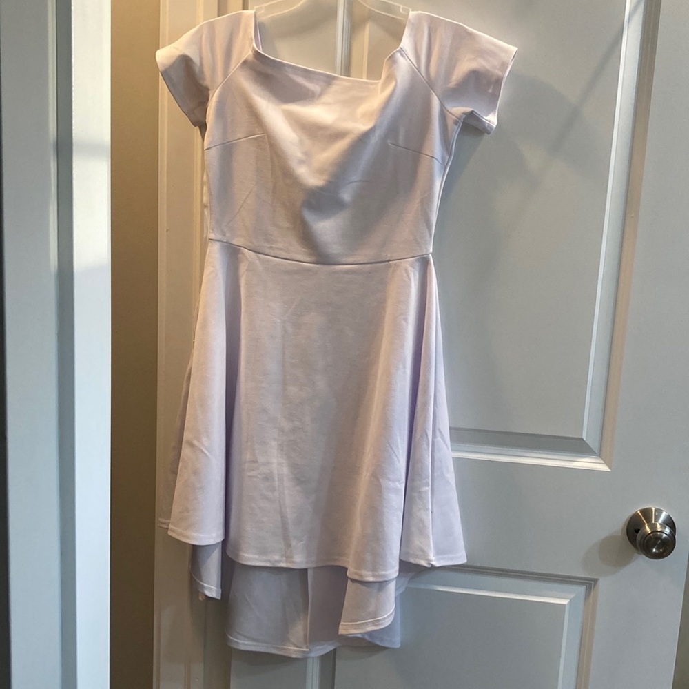 NWOT White high-low skater dress